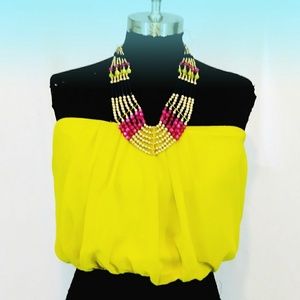 "Body Central" Sheer blousy Tube Top